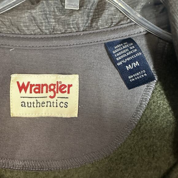 Wrangler Authentics Men’s Green 1/4 Zip Sweater Long Sleeve Pullover Size M - Picture 4 of 9
